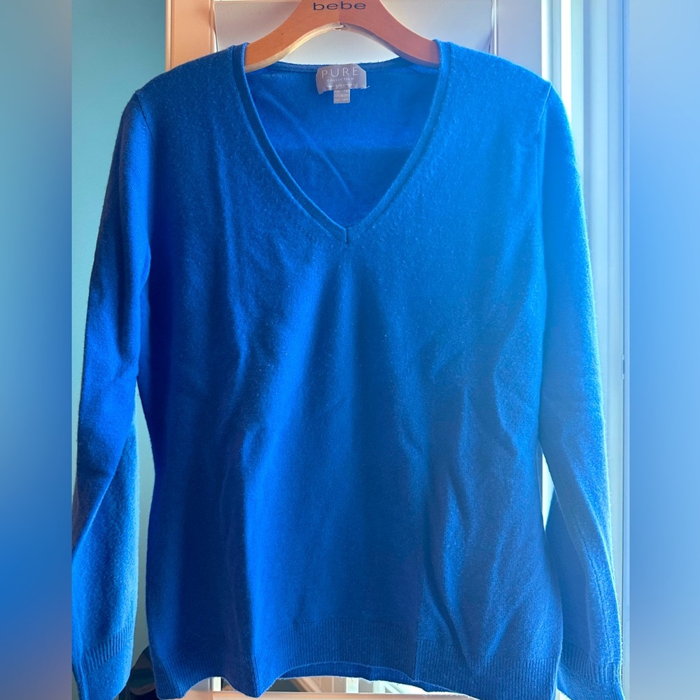 Royal blue cashmere v-neck